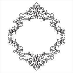 Detailed Oval Frame with Scrollwork and Floral Accents