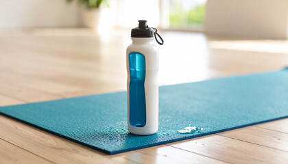 Modern Water Bottle on Workout Gym Fitness Hydration Sport Active Lifestyle