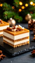 Layered Caramel and Almond Dessert