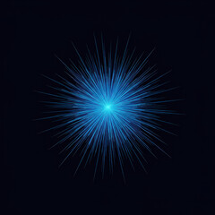 Fototapeta premium Futuristic blue laser beam graphic showing powerful light explosion. An abstract vector illustration of energy with dynamic motion and glowing bright core on dark background