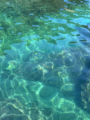 Glittering ocean clear water surface 
