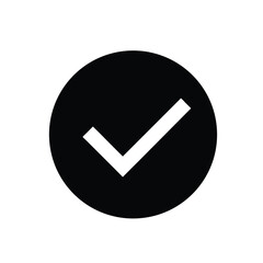 Check Mark Confirm Icon &ndash; Tick Symbol in Black Circle

