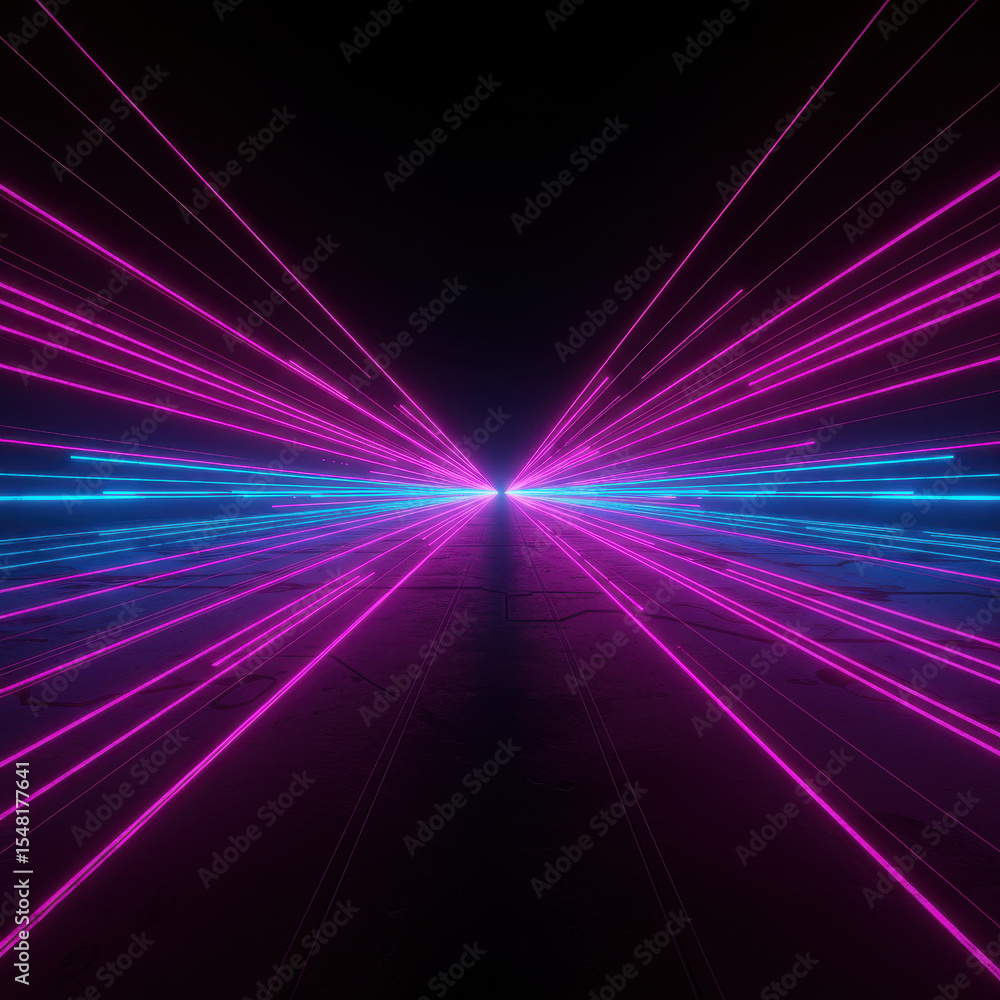 Poster futuristic abstract background showing digital light tunnel. vibrant lines create feeling of speed a