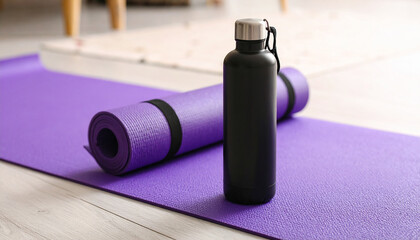 Modern Water Bottle on Workout Gym Fitness Hydration Sport Active Lifestyle
