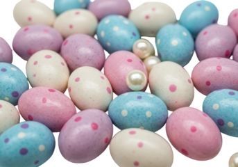 Isolated Pastel Easter Eggs with Pearl Details