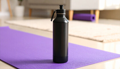 Modern Water Bottle on Workout Gym Fitness Hydration Sport Active Lifestyle