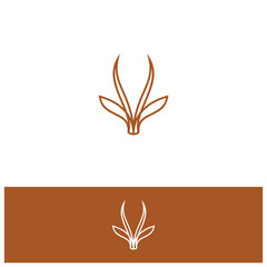Outline style Antelope animal modern logo icon design template flat