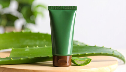 Organic Lotion Tube with Aloe Vera Theme Natural Skincare Moisturizer Herbal Beauty