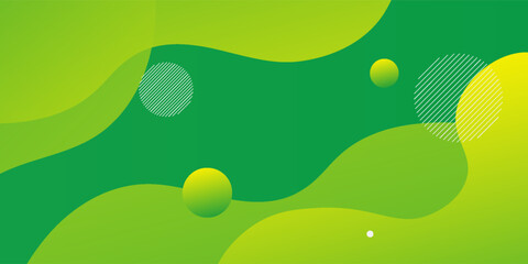 Green abstract background. Fluid shapes composition. Vector illustration