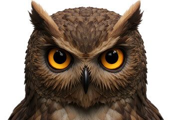 Obraz premium Isolated Intense Owl Face Close Up Stare