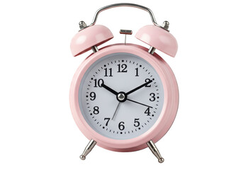 Isolated Pastel Pink Alarm Clock