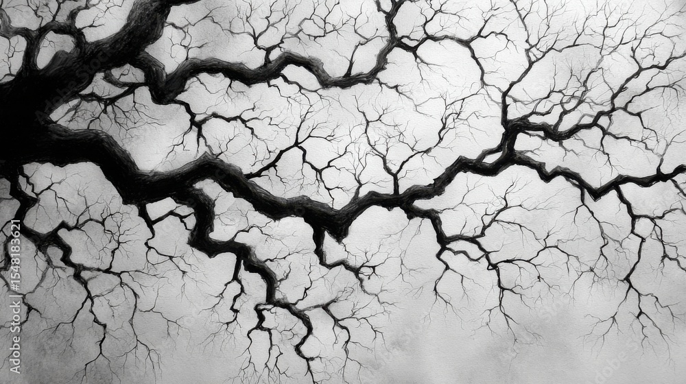 Poster an elaborate pattern of branches sprawls across a soft background, showcasing the intricate design o