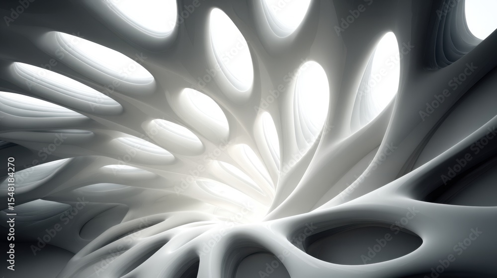 Aufkleber intricate patterns formed by flowing organic shapes lead the eye through a captivating architectural