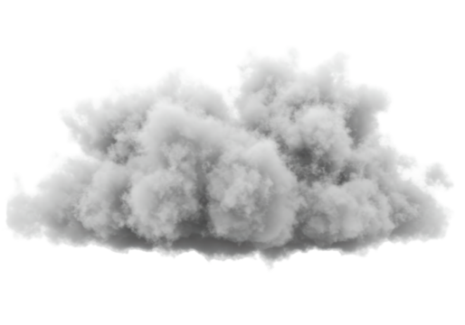 Isolated Fluffy Gray Cloud