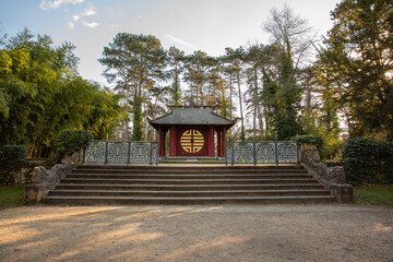 Indochinese Memorial Temple in Bois de Vincennes park in the Garden of Tropical Agronomy. 