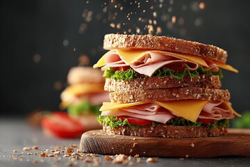 Tasty sandwiches loaded with melted cheese and fresh ingredients for a satisfying meal