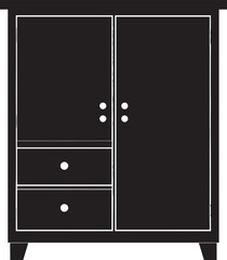 Cupboard Silhouette Vector Illustration – Minimal Black Home Storage Icon