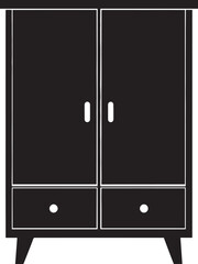 Cupboard Silhouette Vector Illustration – Minimal Black Home Storage Icon