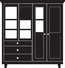 Cupboard Silhouette Vector Illustration – Minimal Black Home Storage Icon