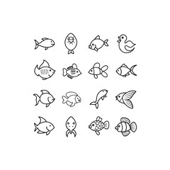 Obraz premium 28 vector illustration of 16 goldfish koi tet.eps