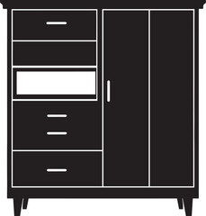 Cupboard Silhouette Vector Illustration – Minimal Black Home Storage Icon