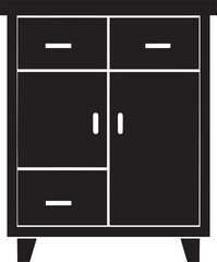 Cupboard Silhouette Vector Illustration – Minimal Black Home Storage Icon