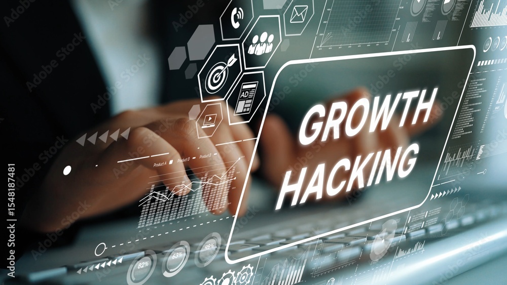 Aufkleber innovative strategies for growth hacking in digital marketing and business development. asymptotic s