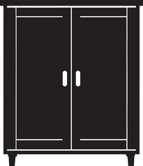 Cupboard Silhouette Vector Illustration – Minimal Black Home Storage Icon