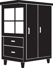 Cupboard Silhouette Vector Illustration – Minimal Black Home Storage Icon