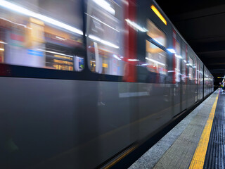 train in subway station