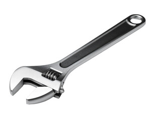 Obraz premium Metal adjustable wrench isolated on white background, essential repair hand tool.