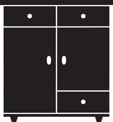 Cupboard Silhouette Vector Illustration – Minimal Black Home Storage Icon