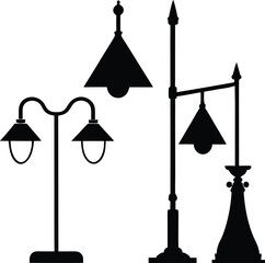  Light black silhouette vector art illustration