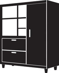 Cupboard Silhouette Vector Illustration – Minimal Black Home Storage Icon