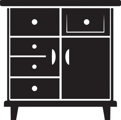 Cupboard Silhouette Vector Illustration – Minimal Black Home Storage Icon