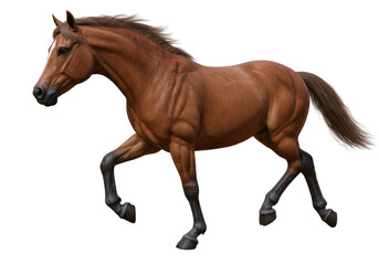 Naklejka premium Isolated Animated Brown Horse in Forward Motion