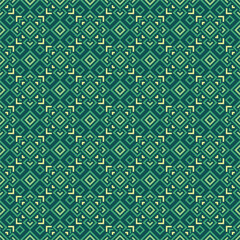 Geometric Flat Green and Yellow Diamond Square Seamless Pattern Texture