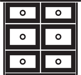 Cupboard Silhouette Vector Illustration – Minimal Black Home Storage Icon