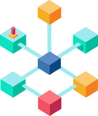 Obraz premium Abstract colorful 3D cubes pattern with geometric block illustrations