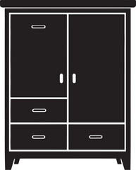 Cupboard Silhouette Vector Illustration – Minimal Black Home Storage Icon