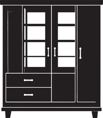 Cupboard Silhouette Vector Illustration – Minimal Black Home Storage Icon
