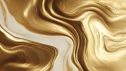 Golden liquid swirl abstract texture with metallic glow, luxury background concept for premium branding or packaging .