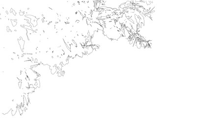 Naklejka premium Minimal Hand Drawn Leaves and Branches