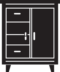 Cupboard Silhouette Vector Illustration – Minimal Black Home Storage Icon