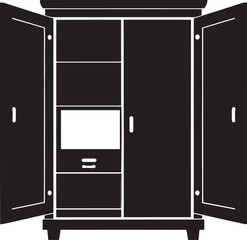 Cupboard Silhouette Vector Illustration – Minimal Black Home Storage Icon