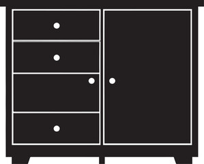 Cupboard Silhouette Vector Illustration – Minimal Black Home Storage Icon