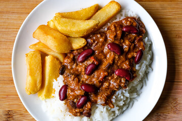 Mexican Stlye Chilli Con Carne With Chuncy Fries Or Chips