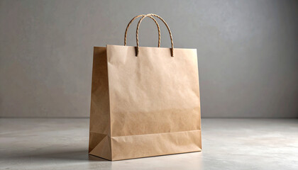 Eco-Friendly Paper Shopping Bag with Twisted Handles, Simple and Minimalist Design for Retail Use

