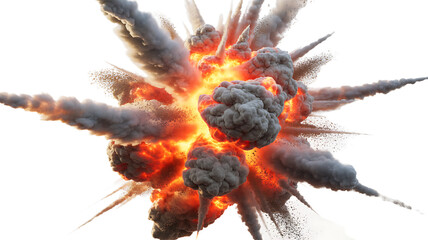 Explosion fire bomb red danger explode isolated