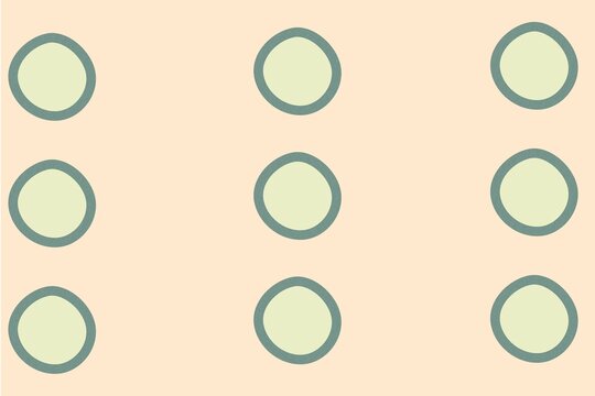 Minimalist pastel green circles seamless pattern on beige background. Abstract geometric layout for modern wall art, textile, wrapping paper, or background design